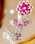 Cercei Stud Roz Floare Eternă din Argint S925 Placat cu Rodiu și Zirconiu 5A din - Castelo.ro