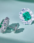 Cercei Vintage cu Cristal Verde Tăietură Asher din Argint 925 cu Zircon 5A din - Castelo.ro