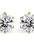 Cercei Stud Royal Cu Diamante Naturale Tăietură Briliant de 2.6 ct din 18K Aur Galben - Castelo.ro