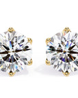 Cercei Stud Royal Cu Moissanite Tăietură Briliant de 2.6 ct din 18K Aur Galben - Castelo.ro