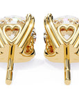 Cercei Stud Solitaire Heart din Aur 14k cu Moissanite de 2.57 ct