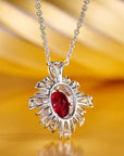 Colier Pendant Nobil din Argint 925 cu Piatra Rosie Zircon 5A din - Castelo.ro