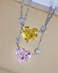 Colier Pendant Inimă Roz din Argint 925 cu Zircon din - Castelo.ro