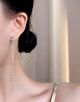 Cercei Lungi Drop din Argint 925 cu Zircon 5A din - Castelo.ro