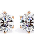 Cercei Stud Royal Cu Diamante Naturale Tăietură Briliant de 2.6 ct din 18K Aur Roz - Castelo.ro