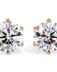 Cercei Stud Royal Cu Moissanite Tăietură Briliant de 2.6 ct din 18K Aur Roz - Castelo.ro