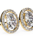 Cercei Stud Oval Star din Aur 14k cu Diamante Create în Laborator de 0.97 ct din 14K Aur Galben - Castelo.ro