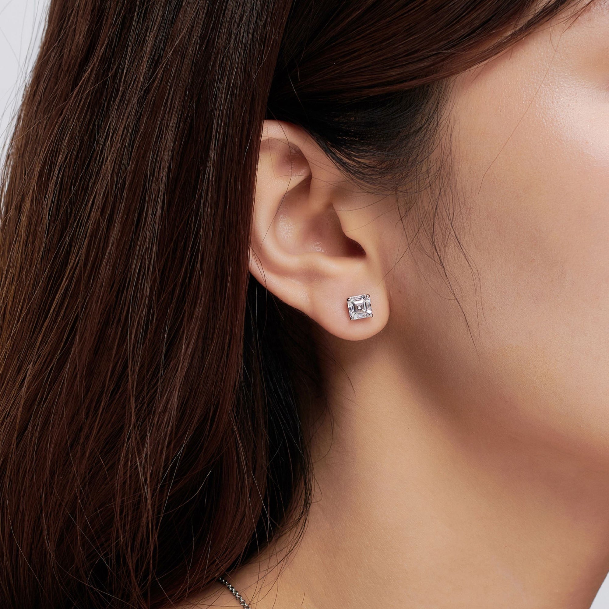 Cercei Cubici Stud Clasici cu Zircon Tăietură Asscher din Argint 925 din - Castelo.ro