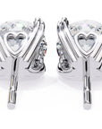 Cercei Stud Solitaire Heart din Aur 14k cu Moissanite de 2.57 ct