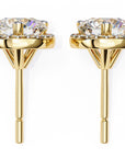 Cercei Stud Halo Dreams din Aur 14k cu Moissanite de 1.95 ct