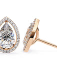 Cercei Stud Tear Drop din Aur 14k cu Moissanite de 0.81 ct din 14K Aur Roz - Castelo.ro