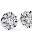 Cercei Stud Fleur din Aur 14k cu Moissanite Tăietură Briliant de 0.26 ct din 14K Aur Alb - Castelo.ro