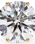 Cercei Stud Majestic din Aur 14k cu Moissanite Tăietură Briliant de 2.5 ct din 14K Aur Galben - Castelo.ro