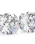 Cercei Stud Excalibur din Aur 14k cu Moissanite Tăietură Briliant de 2.5 ct din 14K Aur Alb - Castelo.ro