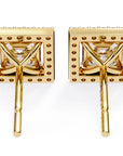 Cercei Stud Square cu Diamante Create în Laborator de 0.84 ct din 18K Aur Galben - Castelo.ro