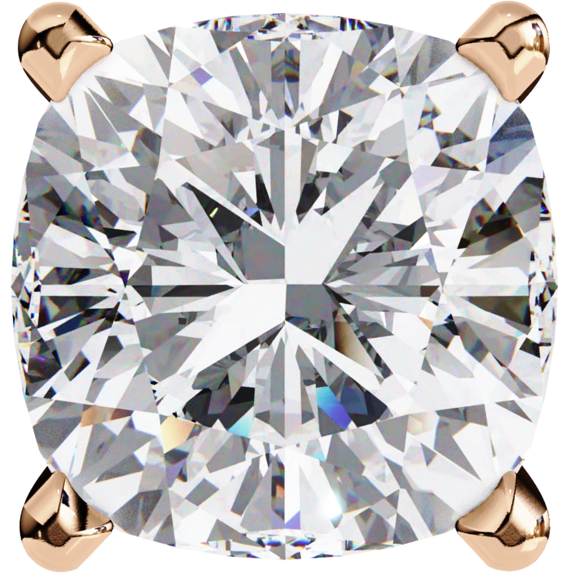 Cercei Stud Majestic cu Moissanite Tăietură Briliant de 2.5 ct din 18K Aur Roz - Castelo.ro