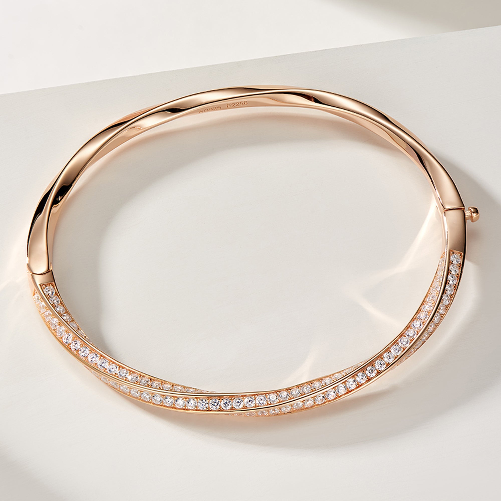 Brățară Bangle din Argint 925 Placată cu Aur Roz din - Castelo.ro