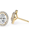 Cercei Stud Oval Star din Aur 14k cu Diamante Create în Laborator de 0.97 ct din 14K Aur Galben - Castelo.ro