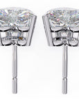 Cercei Stud Inima din Aur 14k cu Moissanite Tăietură Heart de 2.4 ct din 14K Aur Alb - Castelo.ro