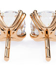 Cercei Stud Monaco din Aur 14k cu Moissanite Tăietură Cushion Square de 2.2 ct din 14K Aur Roz - Castelo.ro