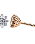 Cercei Solitaire Stud din Aur 14k cu Moissanite de 2.57 ct din 14K Aur Roz - Castelo.ro