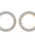 Cercei Stud Circle of Fire cu Diamante Naturale Tăietură Briliant de 0.3 ct din 18K Aur Galben - Castelo.ro