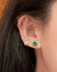 Cercei Stud cu Cristal Sintetic din Argint S925 Placat cu Rodiu și Zircon 5A din - Castelo.ro