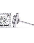 Cercei Stud Square cu Diamante Create în Laborator de 0.84 ct din - Castelo.ro