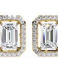 Cercei Stud Louvre Radiant cu Diamante Create în Laborator de 0.86 ct din 18K Aur Galben - Castelo.ro