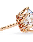Cercei Stud Royal Cu Diamante Naturale Tăietură Briliant de 2.6 ct din 18K Aur Roz - Castelo.ro
