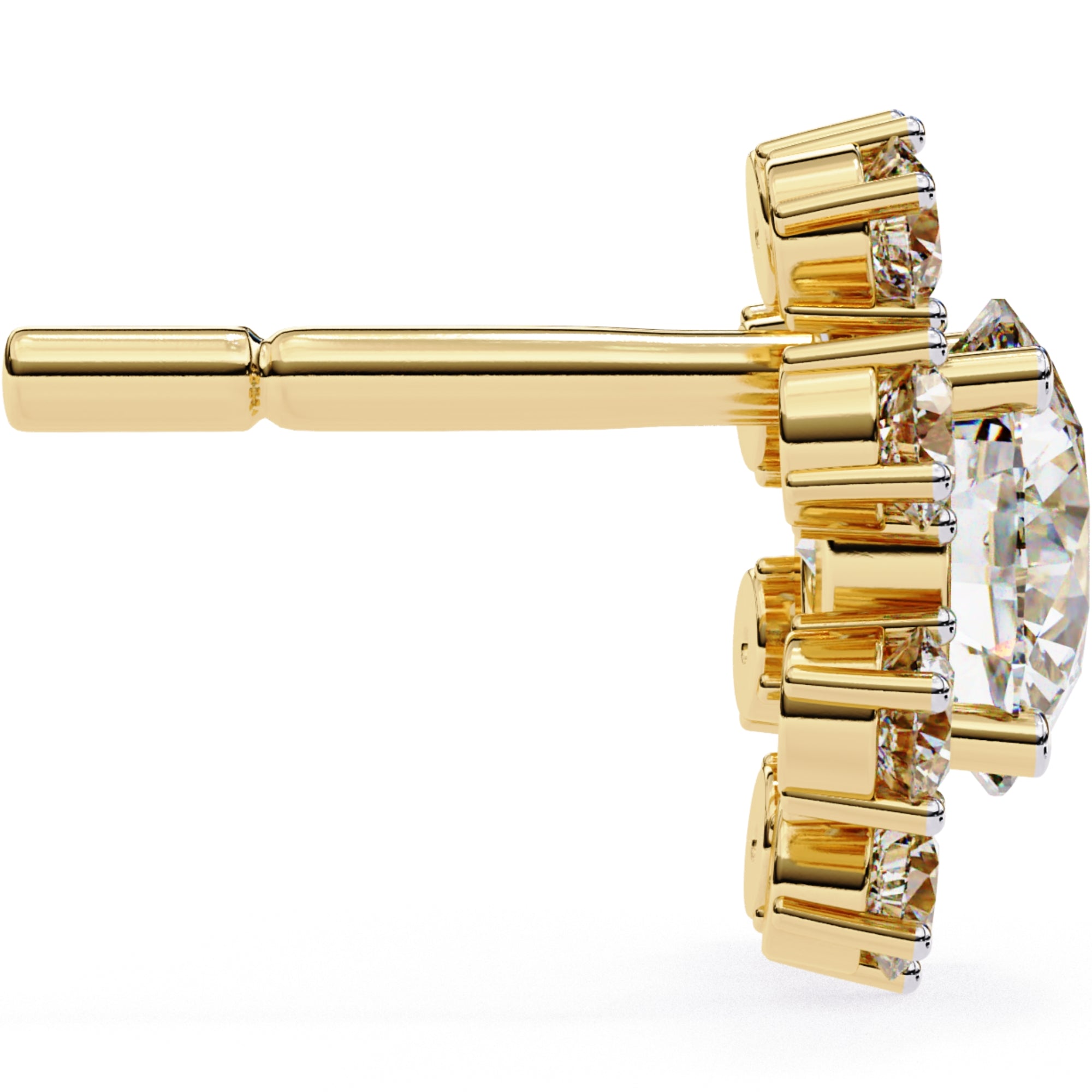 Cercei Stud Ice Queen cu Diamante Create în Laborator de 1.22 ct din 18K Aur Galben - Castelo.ro