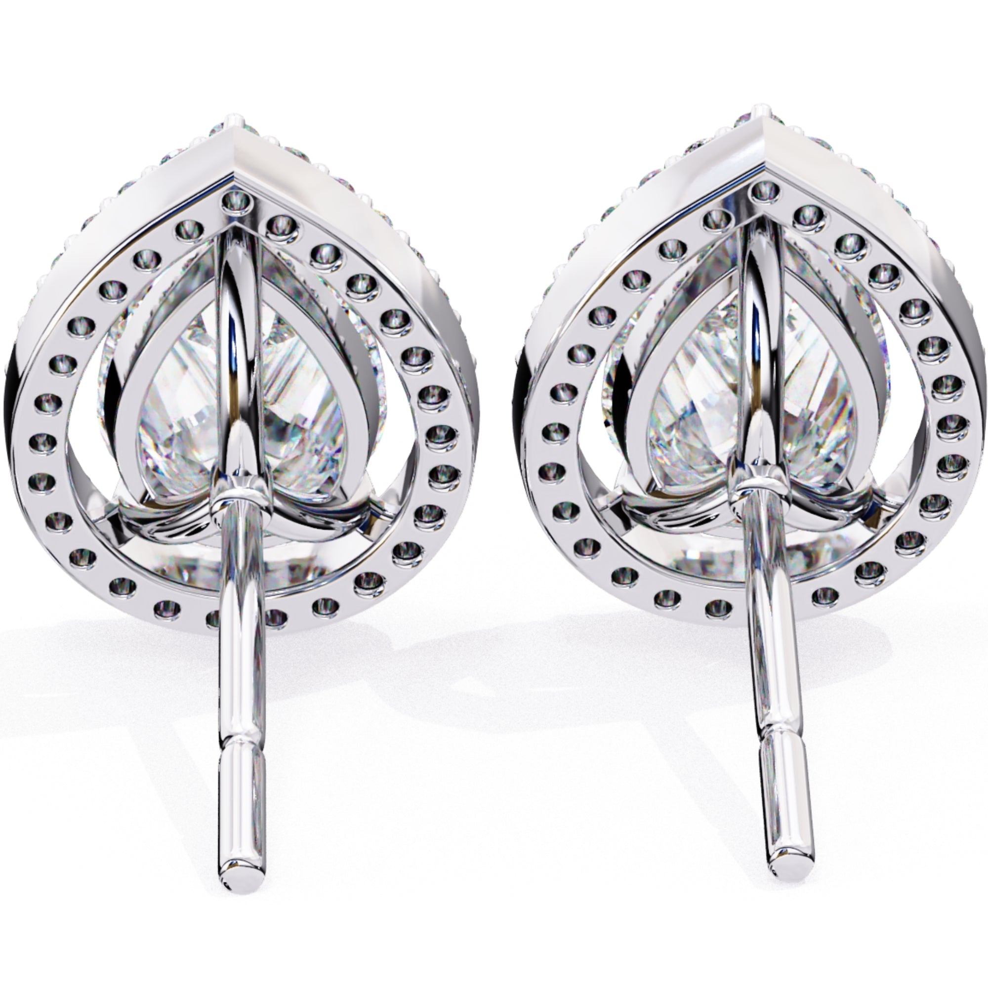 Cercei Stud Tear Drop din Aur 14k cu Moissanite de 0.81 ct din 14K Aur Alb - Castelo.ro