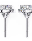 Cercei Stud Halo Dreams din Aur 14k cu Moissanite de 1.95 ct