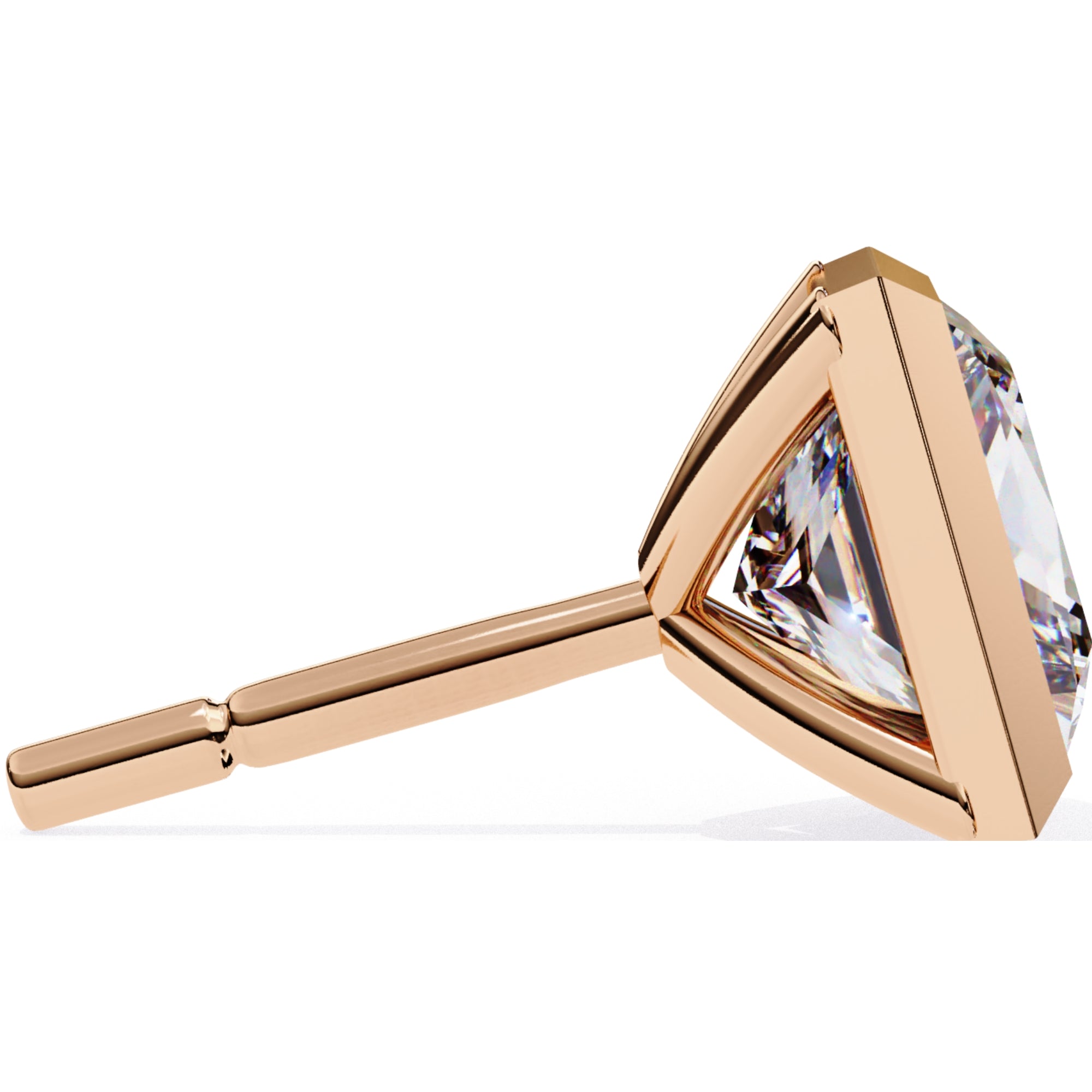 Cercei Stud Ravenna Princess din Aur 14k cu Moissanite de 1.77 ct