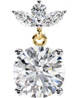 Cercei Stud Royal Solitaire Drop din Aur 14k cu Moissanite de 2.02 ct