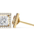 Cercei Stud Square cu Diamante Create în Laborator de 0.84 ct din 18K Aur Galben - Castelo.ro