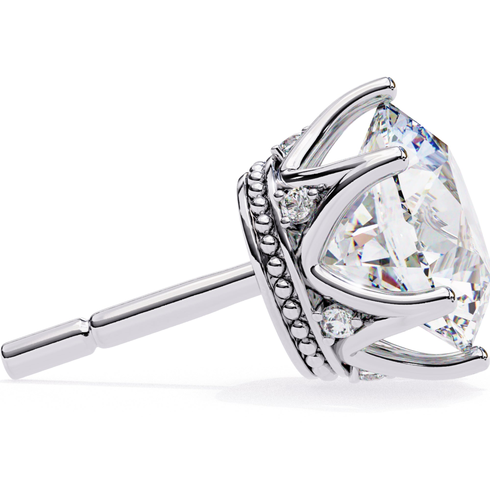 Cercei Stud Royal Cu Diamante Naturale Tăietură Briliant de 2.6 ct din - Castelo.ro