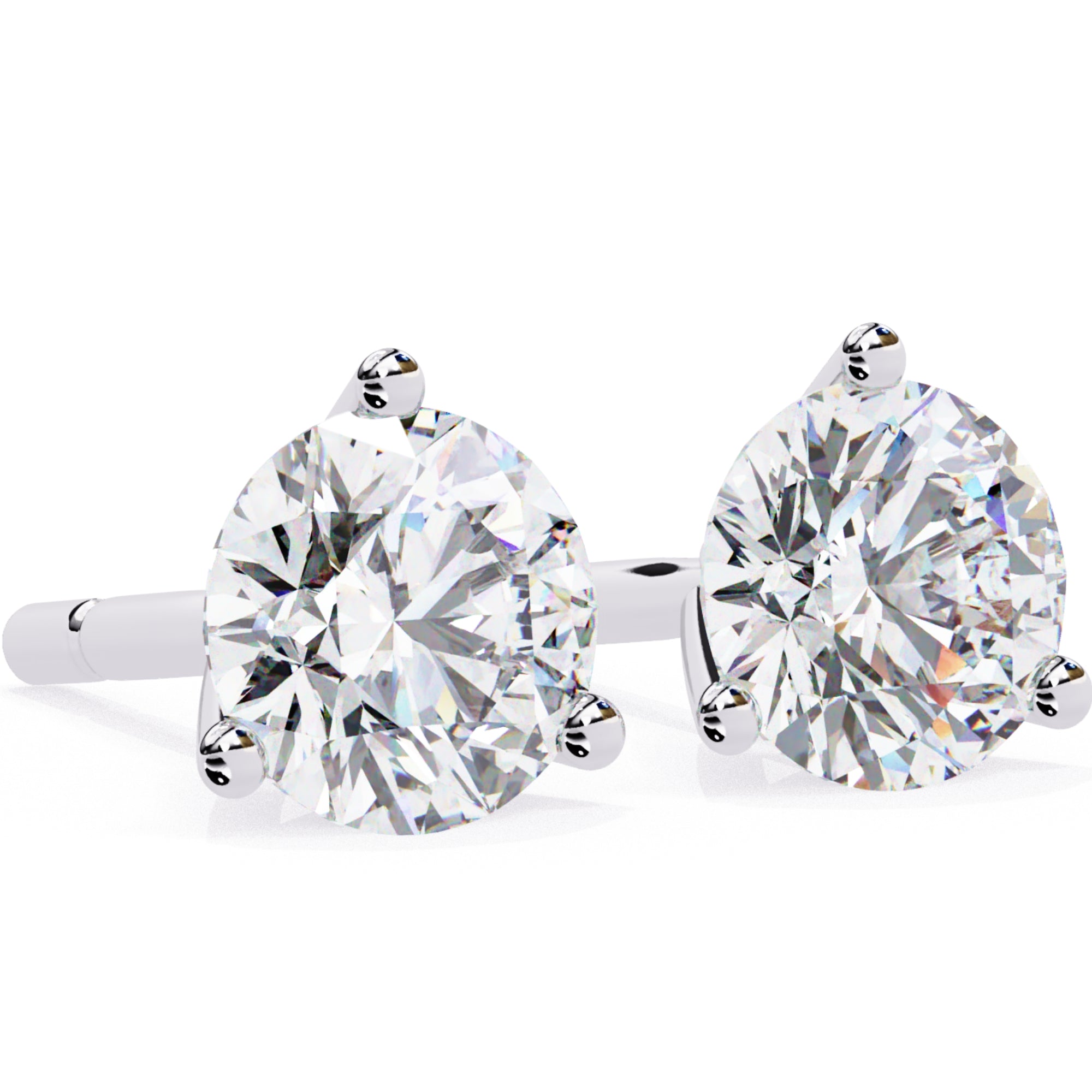 Cercei Stud Cu Diamante Naturale Tăietură Briliant de 2.5 ct din - Castelo.ro