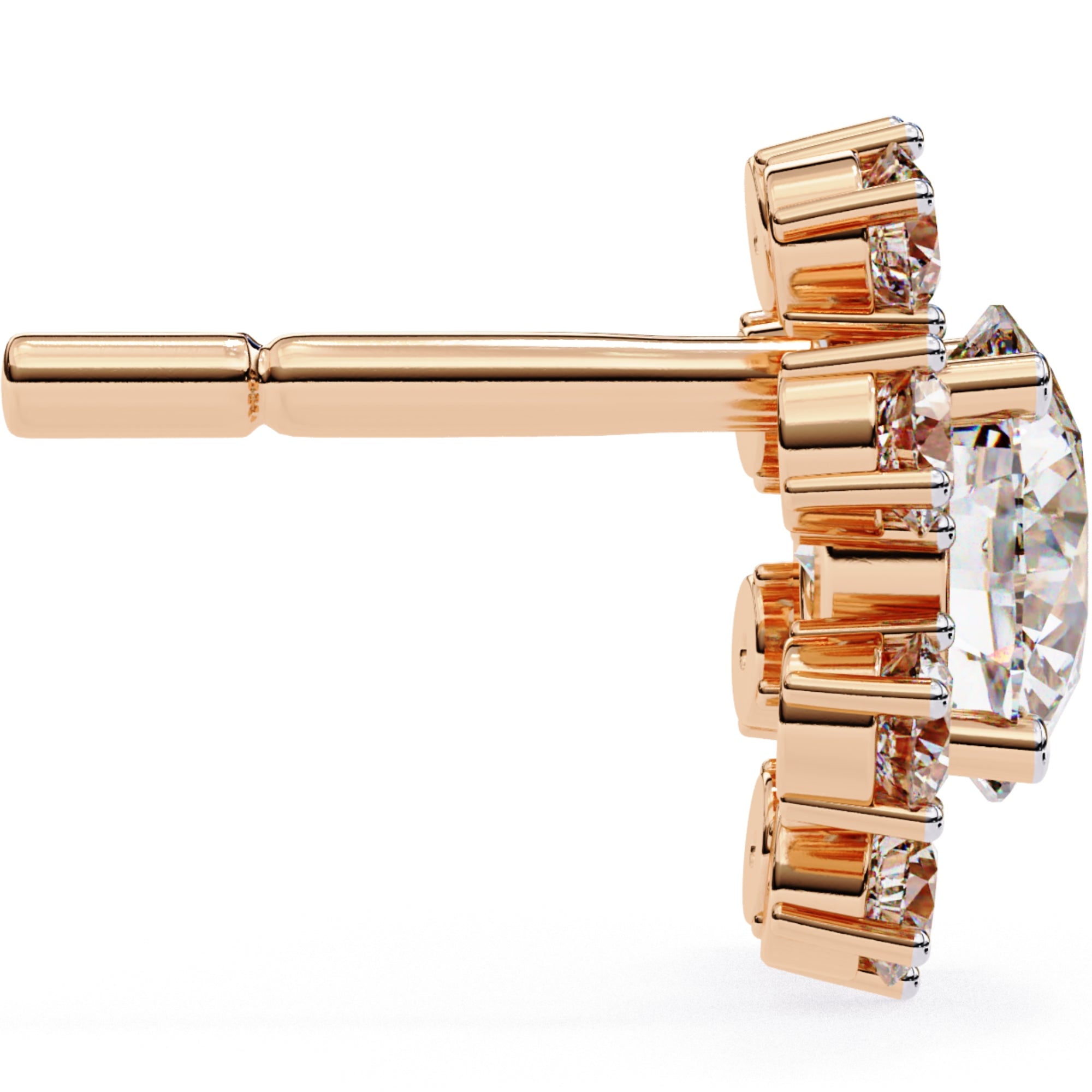 Cercei Stud Ice Queen cu Diamante Create în Laborator de 1.22 ct din 18K Aur Roz - Castelo.ro