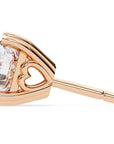 Cercei Stud Solitaire Heart din Aur 14k cu Moissanite de 2.57 ct