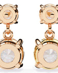 Cercei Drop Stud Cu Diamante Create în Laborator Tăietură Briliant de 3.7 ct din 18K Aur Roz - Castelo.ro