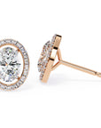 Cercei Stud Oval Star din Aur 14k cu Diamante Create în Laborator de 0.97 ct din 14K Aur Roz - Castelo.ro