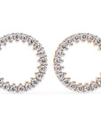 Cercei Stud Circle of Fire cu Diamante Naturale Tăietură Briliant de 0.3 ct din 18K Aur Roz - Castelo.ro