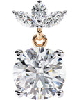 Cercei Stud Royal Solitaire Drop din Aur 14k cu Moissanite de 2.02 ct