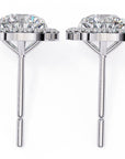 Cercei Stud Round Halo cu Diamante Create în Laborator de 0.92 ct din - Castelo.ro