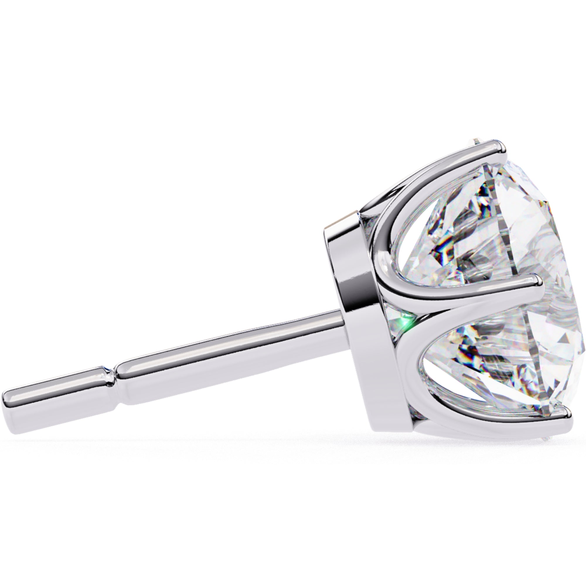 Cercei Stud Majestic din Aur 14k cu Diamante Naturale Tăietură Briliant de 2.5 ct din 14K Aur Alb - Castelo.ro