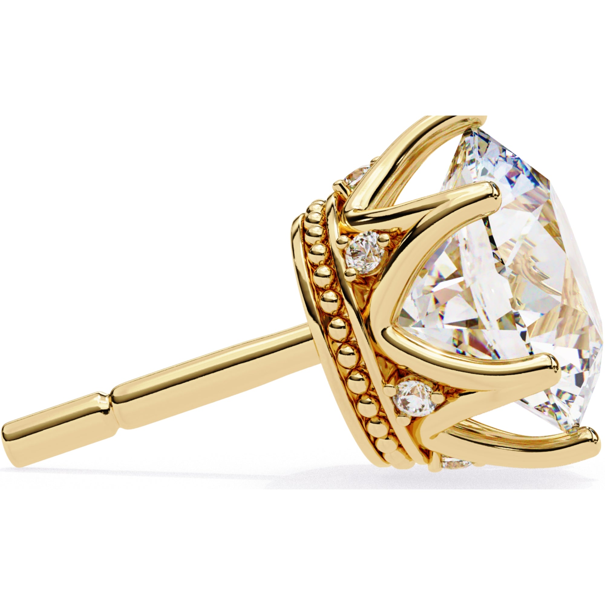 Cercei Stud Royal Cu Diamante Naturale Tăietură Briliant de 2.6 ct din 18K Aur Galben - Castelo.ro