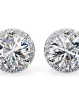Cercei Stud Halo Dreams din Aur 14k cu Moissanite de 1.95 ct