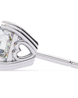 Cercei Stud Solitaire Heart din Aur 14k cu Moissanite de 2.57 ct
