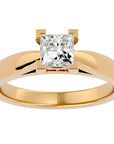 Inel de Logodnă din Aur 14k cu Diamant Natural Tăietură Princess de 0.65 ct din 14k Aur Galben - Castelo.ro
